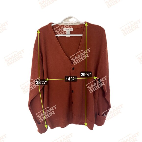 Cypress Links Large Rust Cardigan Sweater V Neck Button Front Long Sleeve - Picture 6 of 7